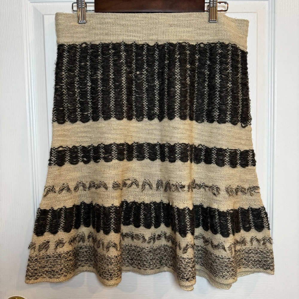 Anthropologie Sparrow Unique Textured Knit A-Line Skirt NWT Size Large